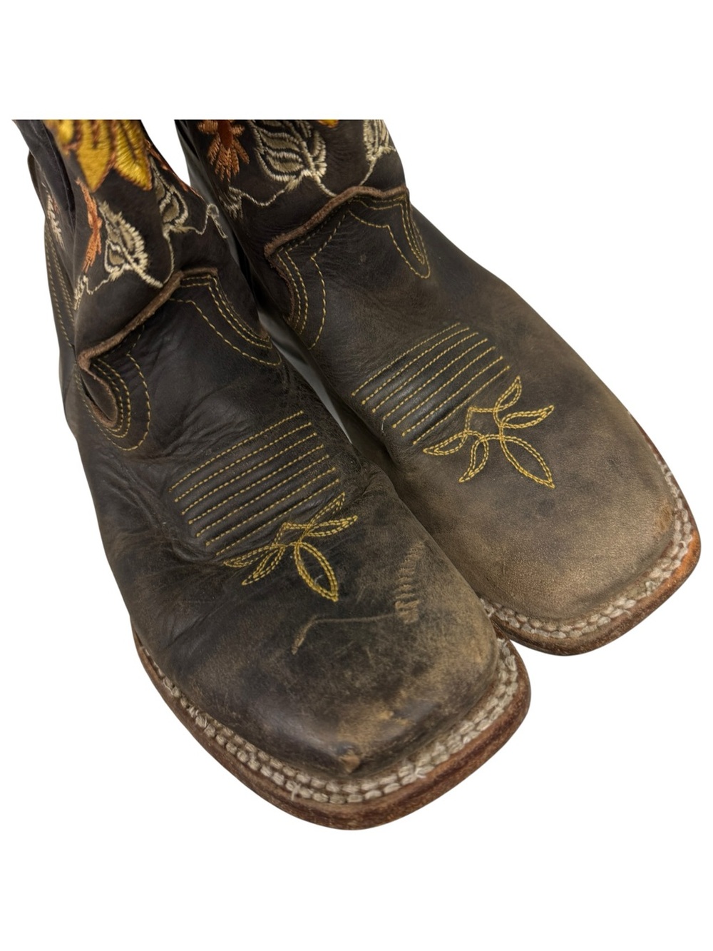 Reyme Crazy Choco Floral Embroidered Western Cowboy Boots - Picture 3 of 7